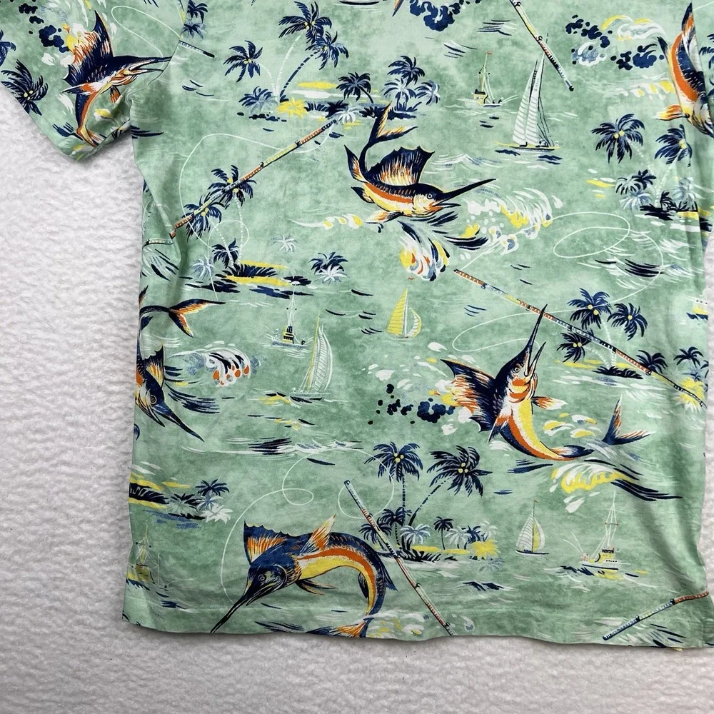 Polo Ralph Lauren Green Deep Sea Fishing Marlin Short Sleeve Polo Shirt Men's M